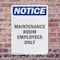 Signmission Maintenance Room Employees Only, 10 in W x Rectangle, Plastic OS-2PACK-NS-P-1014-V-14111 - alternate 2